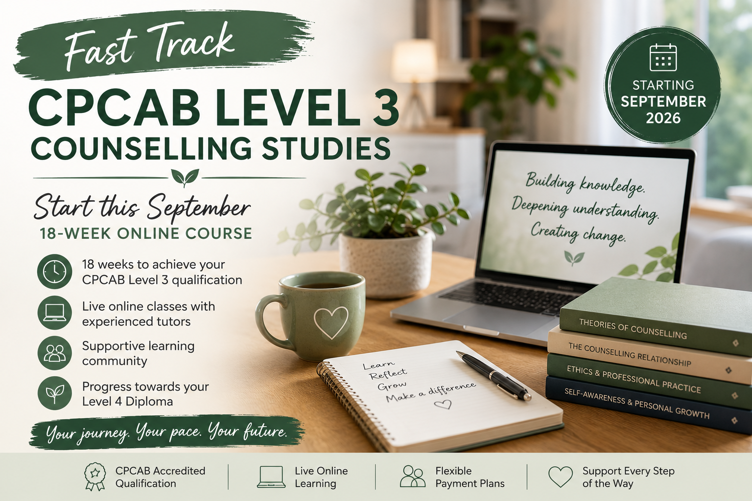Fast Track Your Counselling Journey This September with Our CPCAB Level 3 Online Course